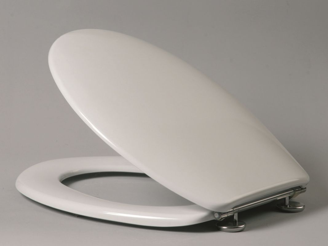 Hamberger MED WC-Sitz mit Deckel, durchgehende Scharnierwelle, Befestigung von unten, 435 x 371 mm, Farbe weiß Bild 1