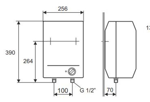 P&M Kleinspeicher Übertisch, ACK 5O, 5 Liter, drucklos, 390 x 256 x 213 mm, Farbe weiß Bild 2