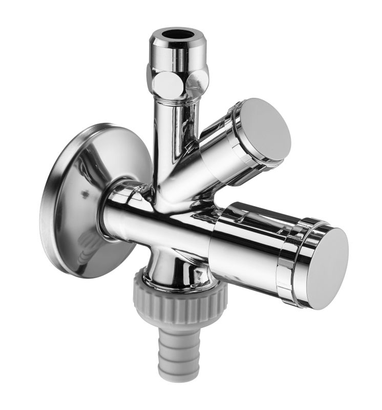 P&M Kombi-Eckventil 1/2", mit Rückflussverh, selbstd.Anschlussgew, Farbe chrom Bild 1