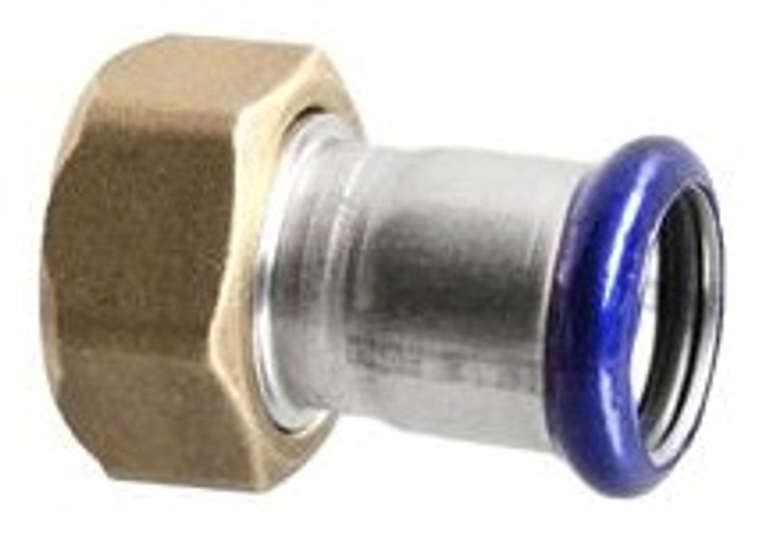 Eurotubi / Nova E-Press Edelstahl Anschlussverschraubung mit M-Kontur 35 mm x 1 1/2" flachdichtend, Farbe silberfarben Bild 1