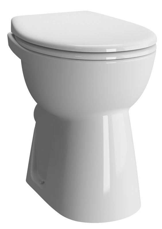 P&M Comfort Public Stand-Flachspül-WC +6 cm, Spülrand geschl, antibakt, 460 x 355 x 470 x 480 mm, Farbe weiß Bild 1