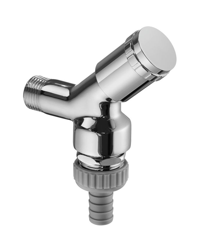 P&M Geräte-Schraegsitzventil 1/2" mit Rückflussverhinderer u.Belü. DVGW gepr, Farbe chrom Bild 1
