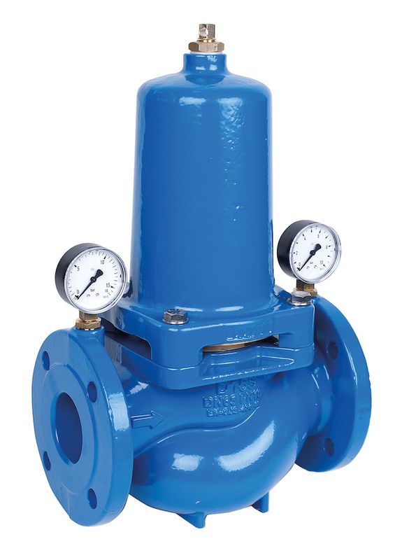 Resideo Druckminderer D15S pulverbeschichtet, 375 mm, Farbe blau Bild 1