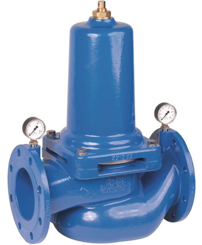 Resideo Druckminderer D15S pulverbeschichtet, 704 mm, Farbe blau Bild 1