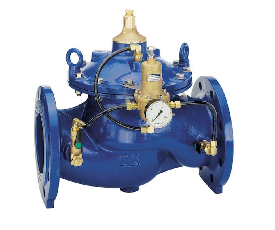 Resideo Druckhalteventil DH300 GGG plvb blau A, 280 x 292 mm, Farbe blau Bild 1