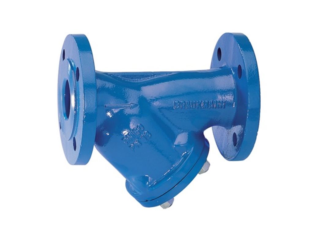 Resideo Schmutzfänger FY71P, mit Flansch, Stahlguss, B, DN 65, Farbe blau Bild 1