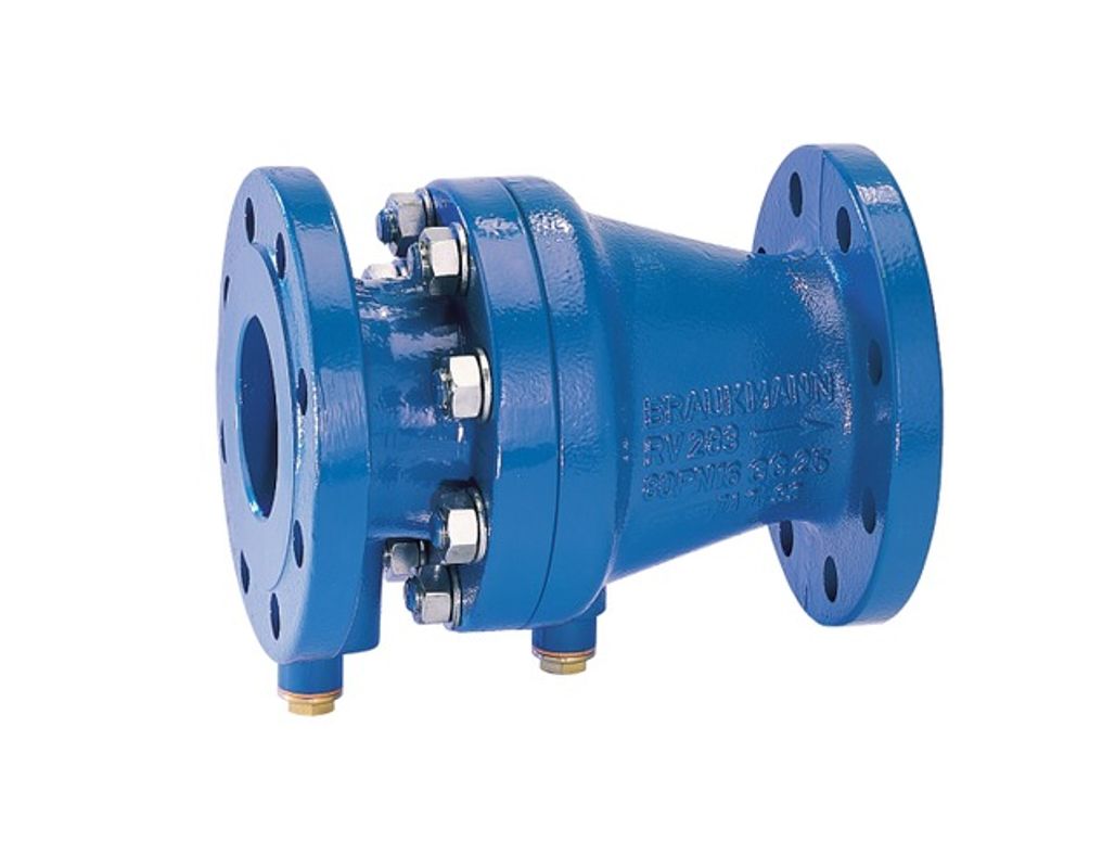 Resideo Rückflussverhinderer RV283P Flansch GG plvb blau A, 340 mm, Farbe blau Bild 1