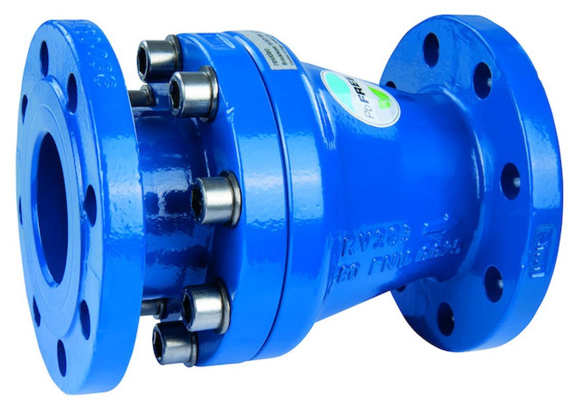 Resideo Rückflussverhinderer RV283S DN 150, pulverbeschichtet, 285 mm, Farbe blau Bild 1