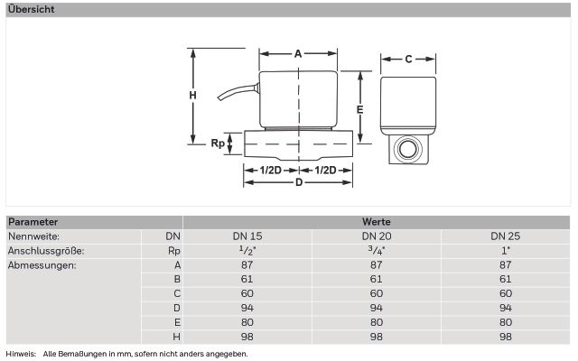 Resideo Zonen-Durchgangsventil V4043C 1" - IG, kVS 8,6, DN 25, Material Messing Bild 3