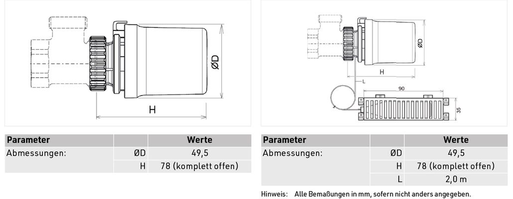 Resideo Thermostatregler Thera-6, weiss, M, mit Null, 30 x 1,5 mm, Farbe weiß Bild 2