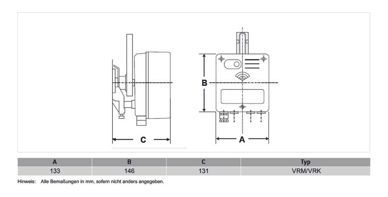 Resideo Stellmotor, für Kompaktmischer ZRK, Anschluss 24 V 50 Hz, 146 x 133 x 131 mm Bild 3