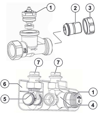 Resideo Thermostatventil Kombi-TRV 1/2", Winkel-Eck links, 38 mm Bild 2