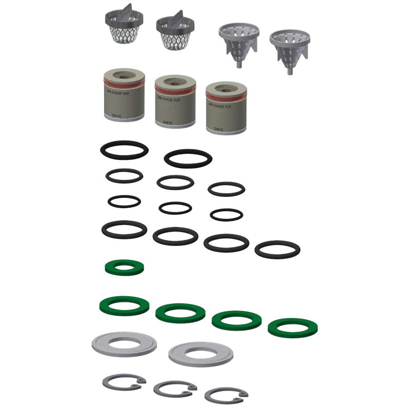 Aquarotter Montageset, bestehend aus: Siebe, Dichtungen, Rückflussverhinderer, O-Ringe Bild 1