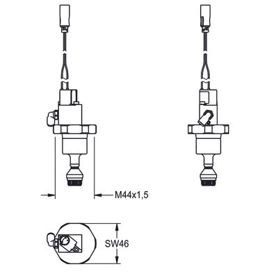 Aquarotter Oberteil für WC-Druckspüler, AGR1, mit Magnetaufs.u.Anschlussadp,24 VDC Bild 3