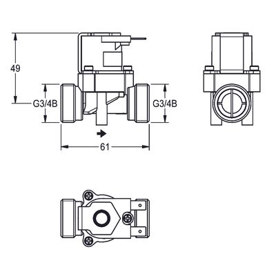 Aquarotter Magnetventil A3000open, 3/4", 24 VDC Bild 4