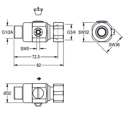 Aquarotter Wassermengenregulierung AQUAMIX, mit Sieb und Überwurfmutter Bild 3