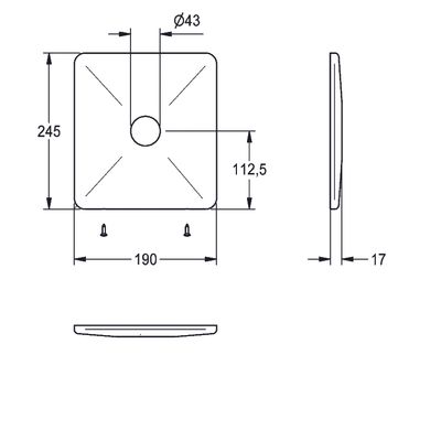 Aquarotter Edelstahlabdeckplatte, mit Bohrung, für Druckknopfbetaetigung, 205 x 225 mm Bild 4