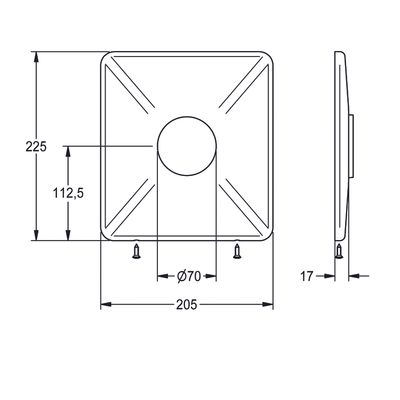 Aquarotter Edelstahlabdeckplatte, AQUAMIX, 205 x 225 mm Bild 3