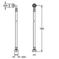 Aquarotter Schlauch, 3/4" 3 / 4,1200 mm, L-Form, DN 10 Bild 3