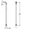 Aquarotter Schlauch, 3/4"1/2, 1000 mm, L-Form, DN 10 Bild 3