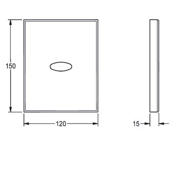 Aquarotter Abdeckplatte FLUSH-S, mit Sensorfenster, 120 x 150 x 15 mm Bild 3