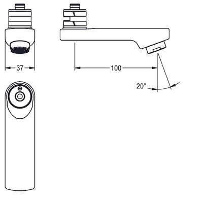 Aquarotter Schwenkauslauf, arretierbar, Ausladung 100 mm, Laminarstrahlregler 6.0 l/min Bild 3