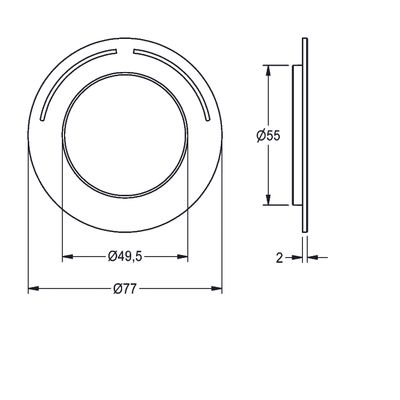 Aquarotter Rosette F5, mit Farbmarkierung, ADurchmesser: 77 mm, ID:49.5 mm, Farbe silberfarben Bild 3