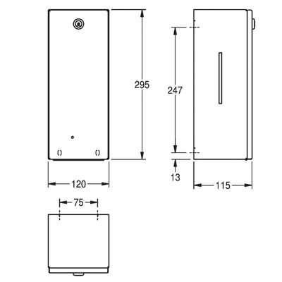 Aquarotter Seifen- und Desinfektionsspender RODAN berührungslos, 800ml, Edelstahl, 295 x 120 mm, Farbe silber Bild 3