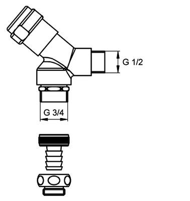 Aquarotter Geräteanschlussventil SIRIUS, Aufputz, RV, RB, Schlauchverschraubte Bild 4