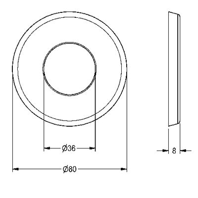 Aquarotter Schubrosette, mit O-Ring, Farbe silberfarben Bild 5