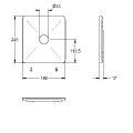 Aquarotter Edelstahlabdeckplatte, mit Bohrung, für Druckknopfbetaetigung, 205 x 225 mm Bild 5