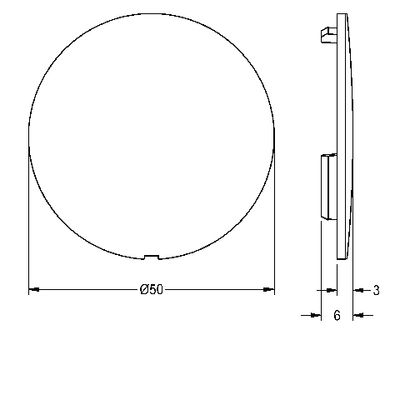 Aquarotter Abdeckplaettchen, AQUALINE- Therm, für Temperaturwaehlgriff, mit Steg Bild 5