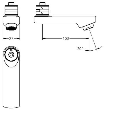 Aquarotter Schwenkauslauf, arretierbar, Ausladung 100 mm, Laminarstrahlregler 6.0 l/min Bild 4