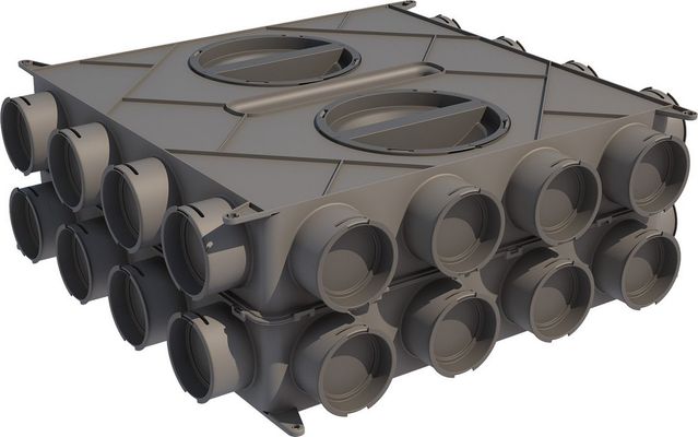 Bosch / Junkers Zubehör Wohnungslüftung VK 160 Luftverteilkasten 210 x 590 x 590 Kunststoff Bild 2