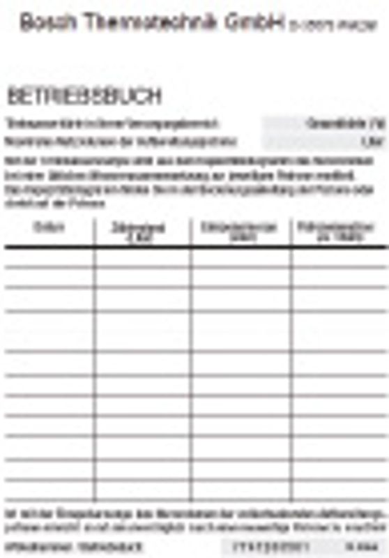 Bosch / Junkers Zubehör Wasseraufbereitung VES_B Betriebsbuch Doku vollentsalztes Wasser Bild 1