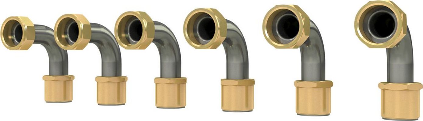 Bosch / Junkers Zubehör, für Wohnungsstationen Bogen Edelstahl 90 Grad, 3/4" (6 Stück), Farbe silberfarben Bild 2