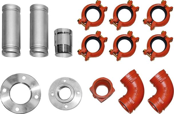 Bosch / Junkers Zub. Solewaermepumpen Anschluss-Set 3 Vor-/Rücklauf Sole seitlich, für T540-2, 220 x 285 x 385 mm Bild 2