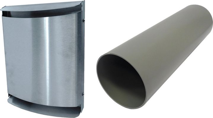 Bosch / Junkers Zubehör dezentraler Lüftung LRE160 Lüfter-Rohbauset, Metall-Aussenhaube, Farbe silberfarben Bild 2