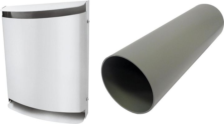 Bosch / Junkers Zub. dezentraler Lüftung LRE 160 W Lüfter-Rohbauset, Metall-Aussenhaube, Farbe weiß Bild 2