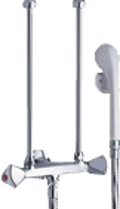 Bosch / Junkers Installationszubehör BZ 11114 Wandbatterie mit Brauseschlauch und Brause, 70 x 260 mm, Farbe chrom Bild 1