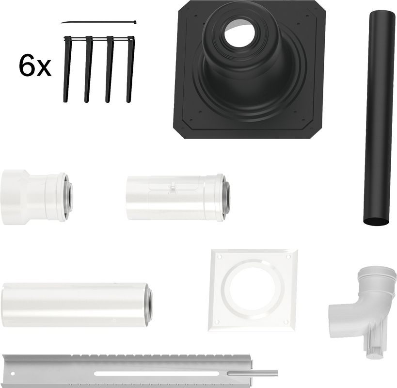 Bosch / Junkers Abgaszubehör FC-Set60-C93x Grundbausatz C93x, d:60 / 100 mm Kunststoff Bild 1