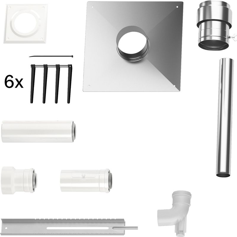 Bosch / Junkers Abgaszubehör FC-Set60-C93x Grundbausatz C93x, d:60 / 100 mm, Farbe silberfarben Bild 1