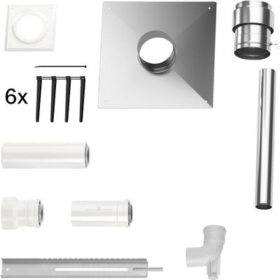 Bosch / Junkers Abgaszubehör FC-Set60-C93x Grundbausatz C93x, d:60 / 100 mm, Farbe silberfarben Bild 2