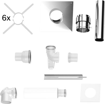 Bosch / Junkers Abgaszubehör FC-Set80-C93x (oben) Grundbausatz C93x, d:80/125-110, Farbe silberfarben Bild 2