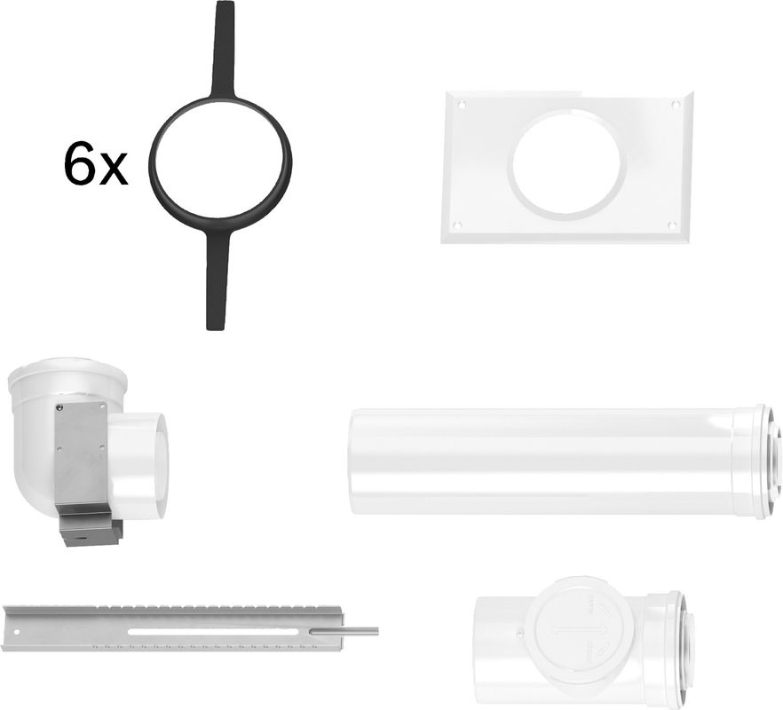 Bosch / Junkers Abgaszubehör FC-Set80-C33x, hinten Grundbausatz C33x im Schacht, d:80 / 125 mm Bild 1