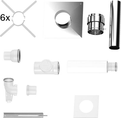 Bosch / Junkers Abgaszubehör FC-Set80-C93x, hinten Grundbausatz C93x, d:80/125-110, Farbe silberfarben Bild 2