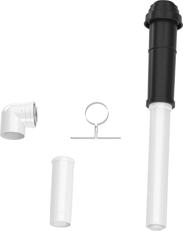 Bosch / Junkers Abgaszubehör FC-Set80-C33x, hinten Grundbausatz C33x, d:80 / 125 mm, Farbe schwarz Bild 1