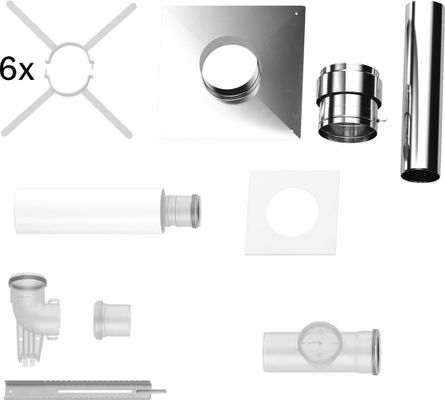 Bosch / Junkers Abgaszubehör FC-Set80-B53 (hinten) Grundbausatz B53, d:80 mm, Farbe silberfarben Bild 2