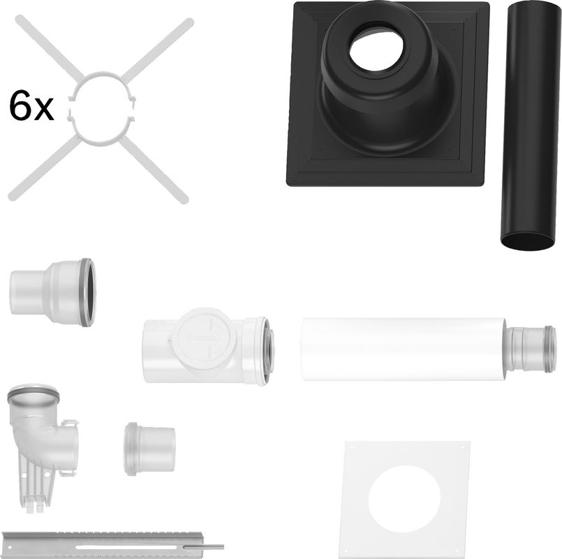 Bosch / Junkers Grundbausatz C93x, 80/125 mm, 110 mm, zum Schacht, Kunststoff, hinten Bild 1