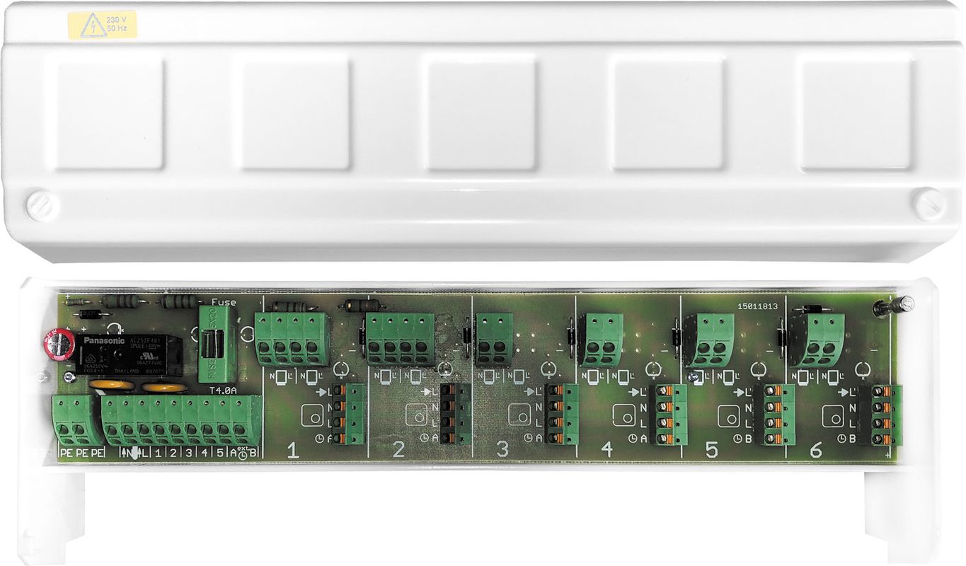 Bosch / Junkers Zubehör, für Wohnungsstationen Klemmleiste 230 V, 6 Anschlüsse, 60 x 100 x 300 mm Bild 1